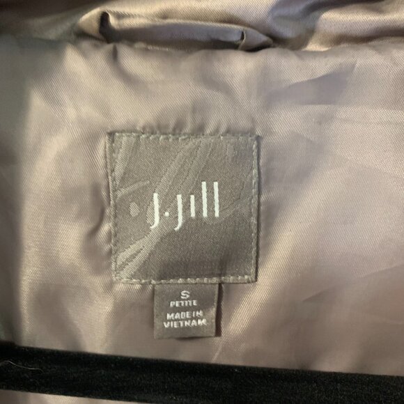 J Jill Women's Down Puffer Jacket Size SP PS Petite Small Gold High Neck Winter - Picture 8 of 10